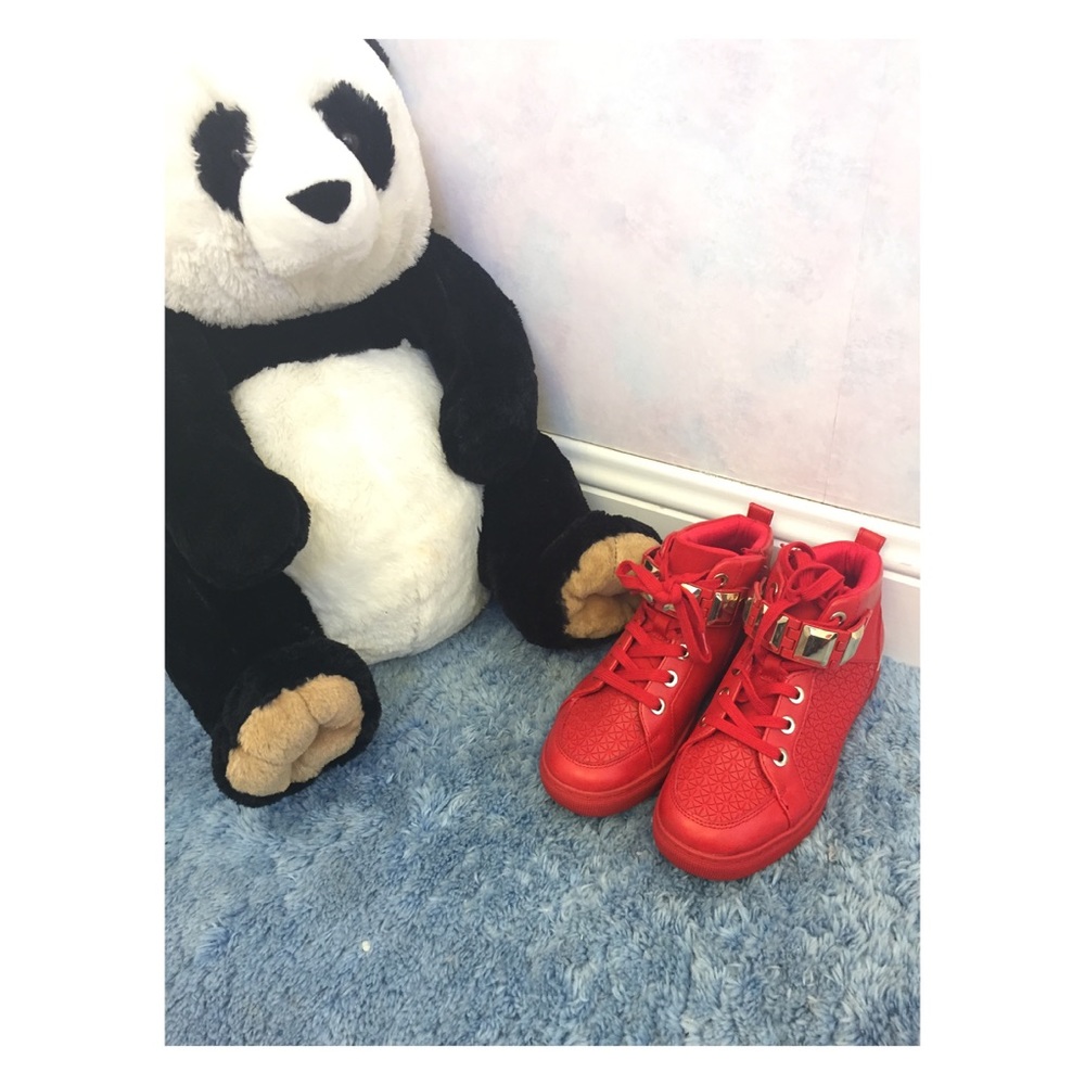 Red And Accented Gold Aldo Sneakers